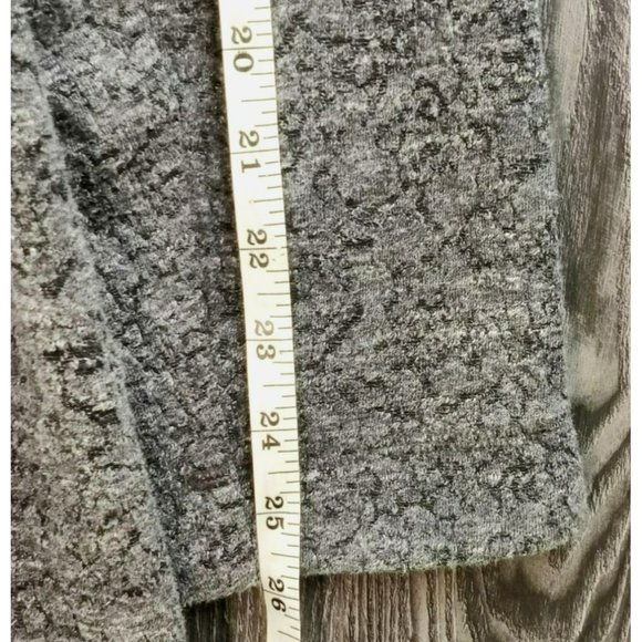 Eileen Fisher Medium 2 Way Full Zip Long Cardigan Mock Neck Pockets Mixed Greys - Picture 8 of 14
